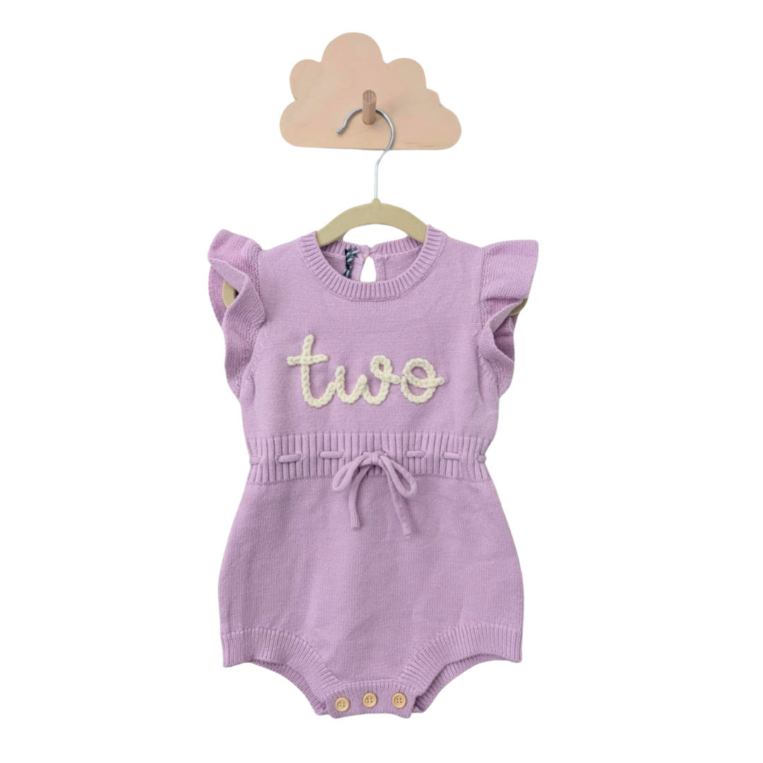 Lilac birthday romper size 24 months - two