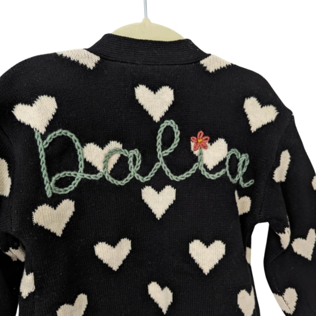 Personalized open front cardigan - LOVE