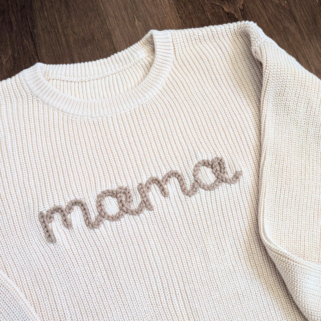 Personalized Adult Knit Sweater - Hydrangea
