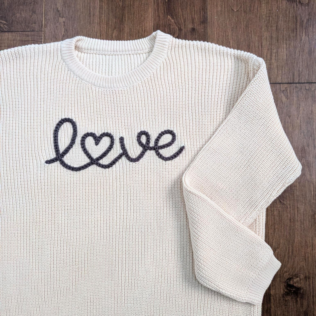 Personalized Adult Knit Sweater - Hydrangea
