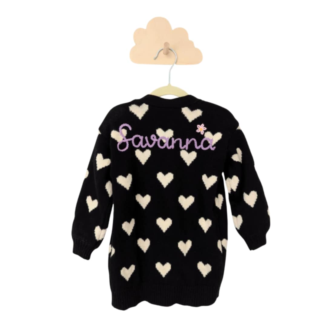 Personalized open front cardigan - LOVE