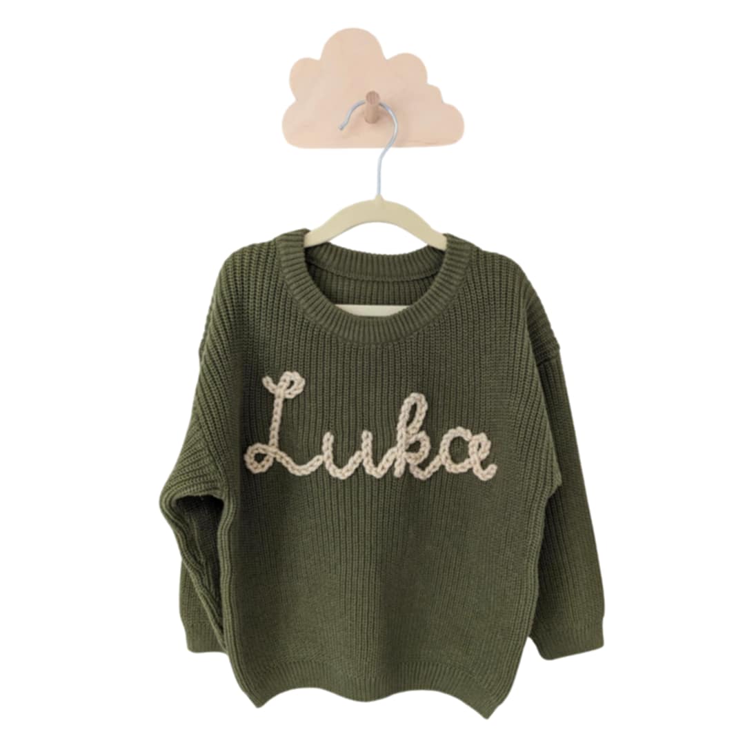 Personalized knit sweater - EVERGREEN