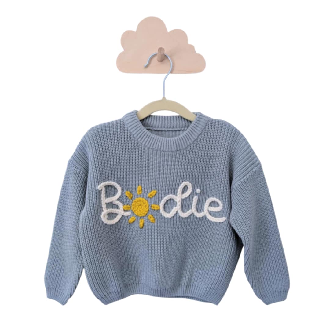 Personalized knit sweater - LARKSPUR