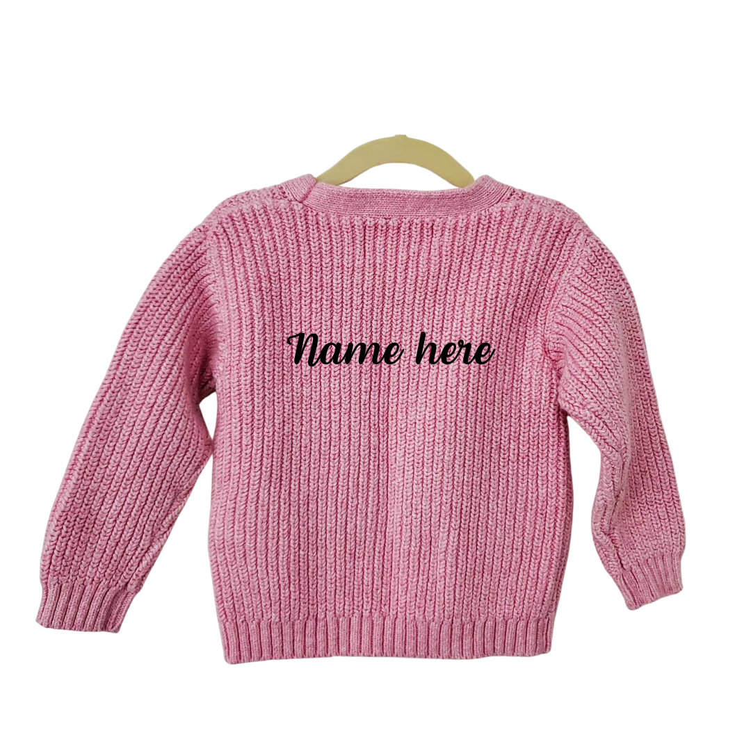 Customizable Thrifted Pink Cardigan - Old Navy 4T