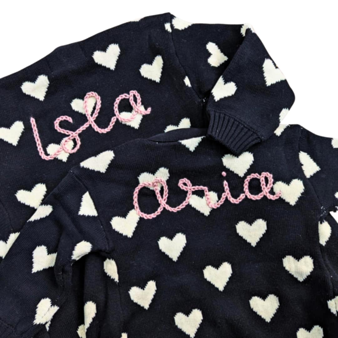 Personalized open front cardigan - LOVE
