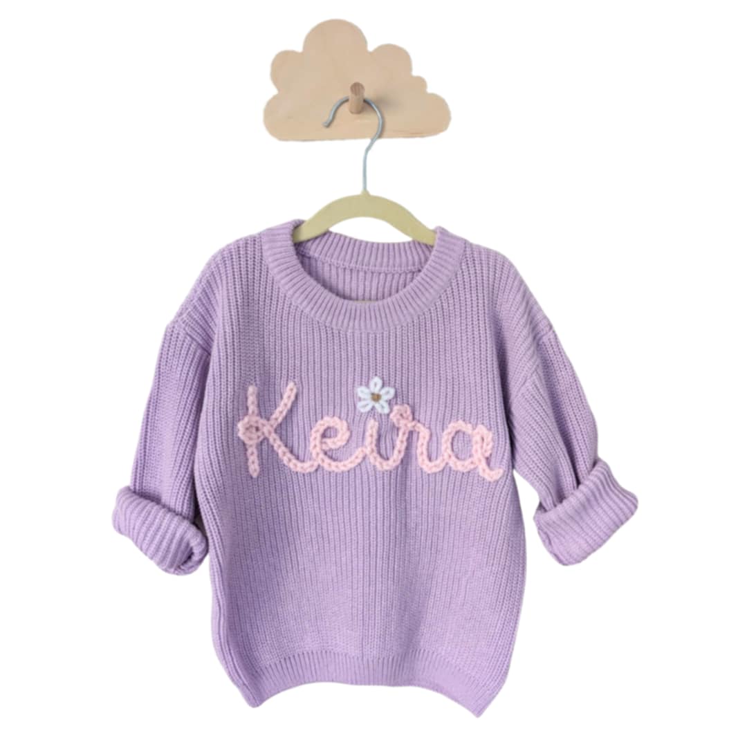 Personalized knit sweater - ORCHID