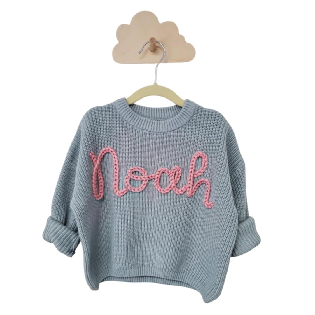 Personalized knit sweater - LARKSPUR