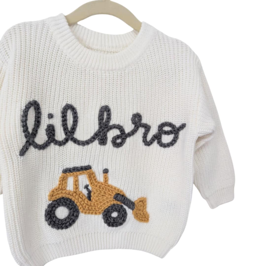 Personalized knit sweater - MARSHMALLOW
