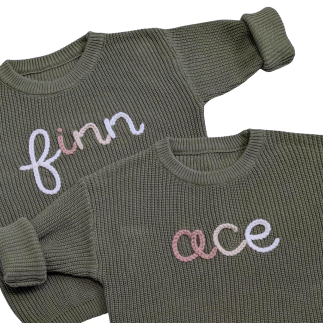Personalized knit sweater - EVERGREEN