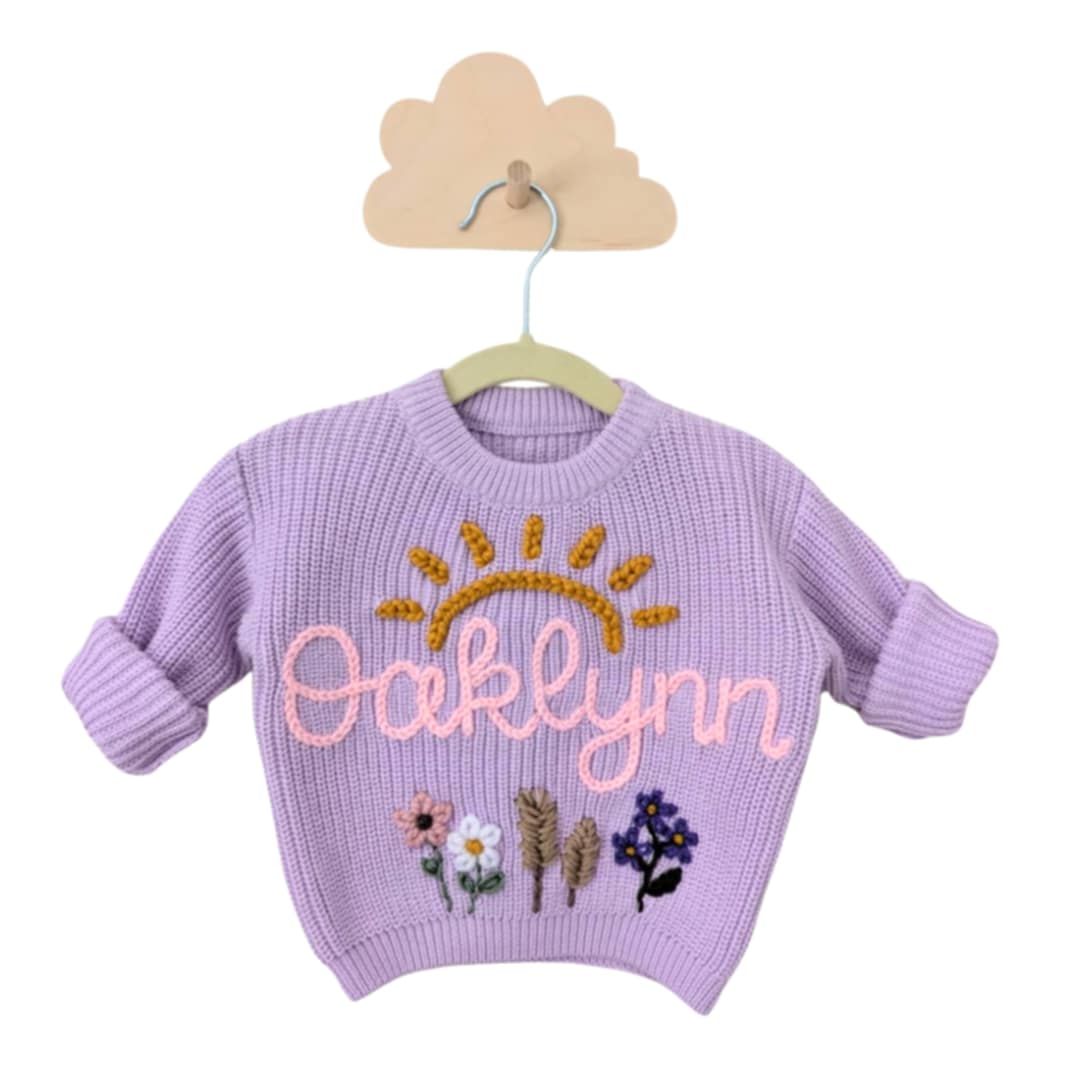 Personalized knit sweater - ORCHID