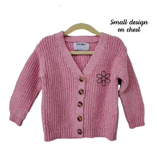 Customizable Thrifted Pink Cardigan - Old Navy 4T
