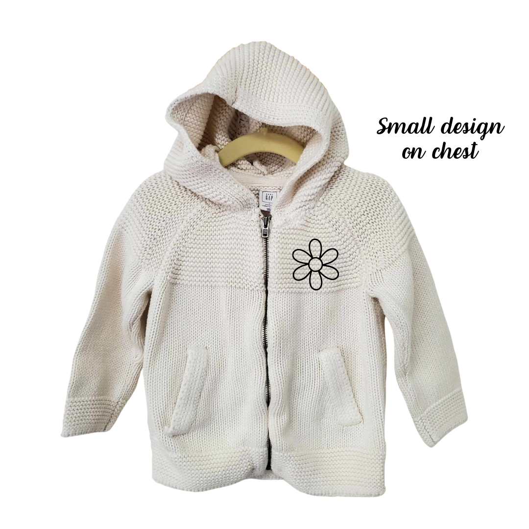 Customizable Thrifted White Zip Up - GAP 3T