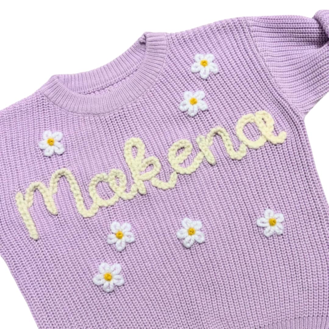 Personalized knit sweater - ORCHID