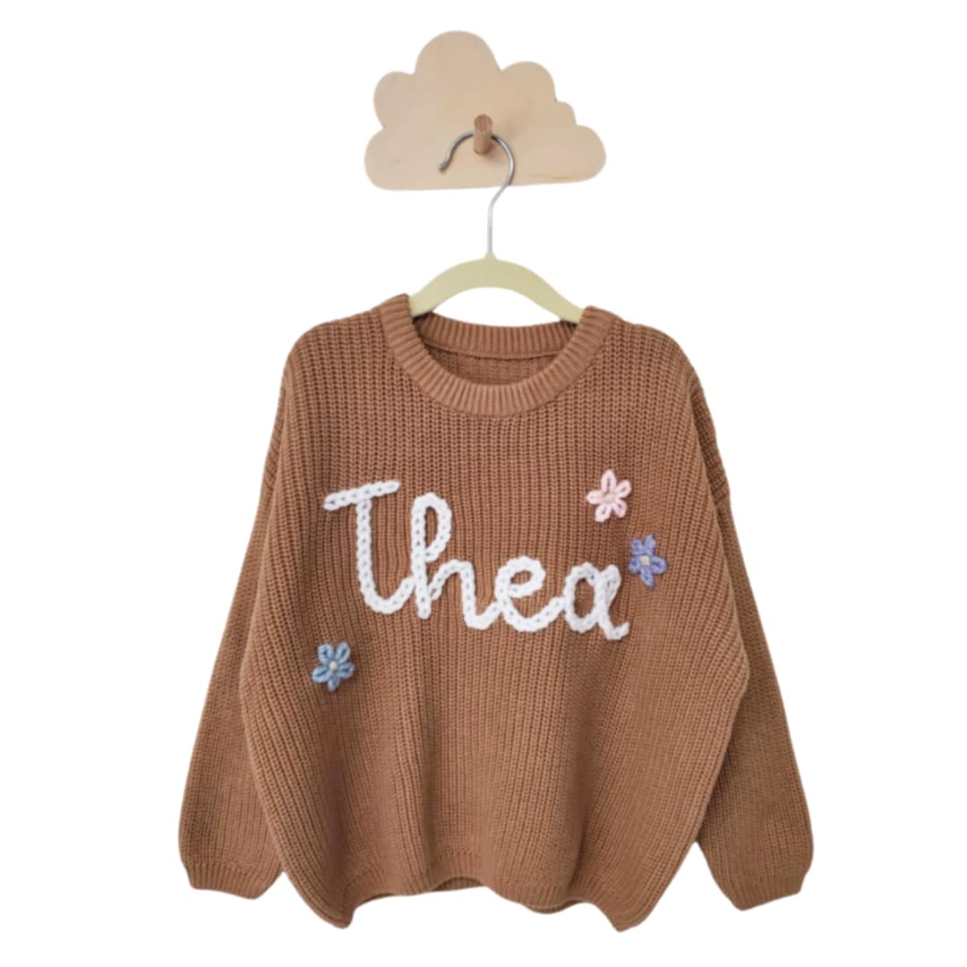 Personalized knit sweater - LATTE