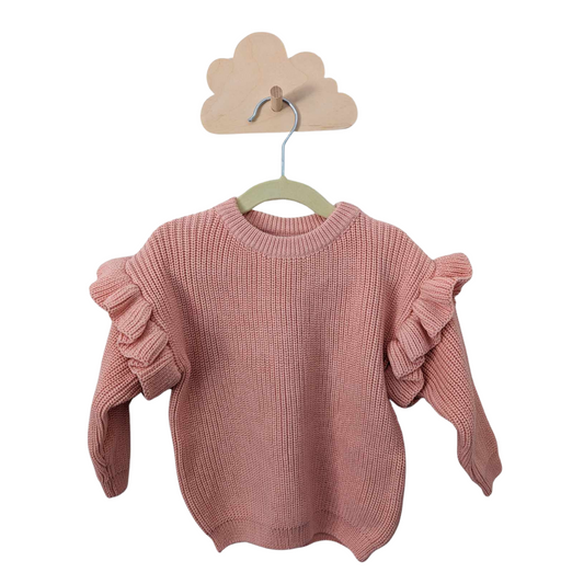Personalized ruffles sweater - ROSY 12-18 mo