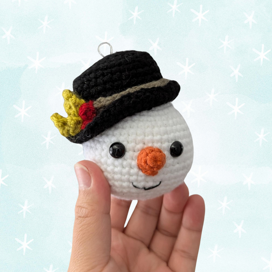 Snowman Bauble Crochet Stuffy