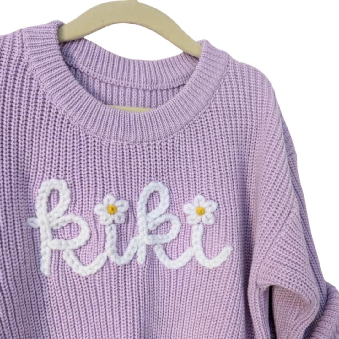 Personalized knit sweater - ORCHID