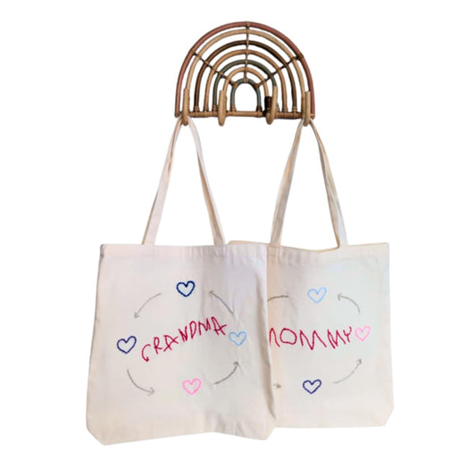 Custom handwriting canvas tote bag