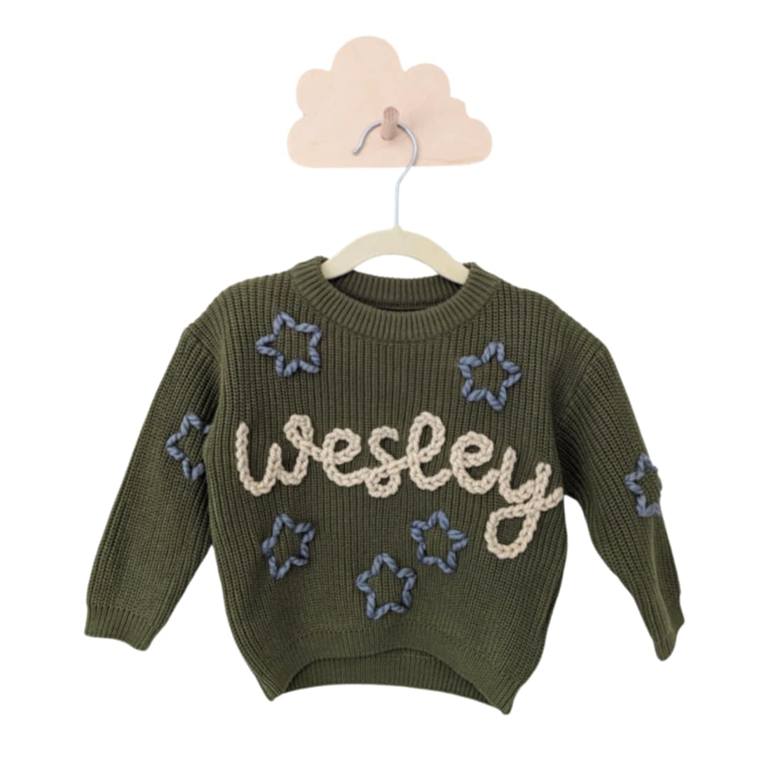 Personalized knit sweater - EVERGREEN