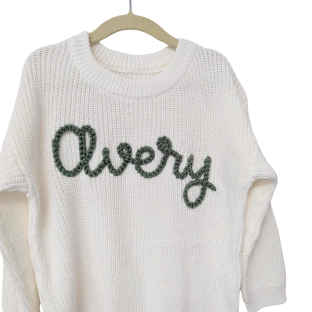 Personalized knit sweater - MARSHMALLOW