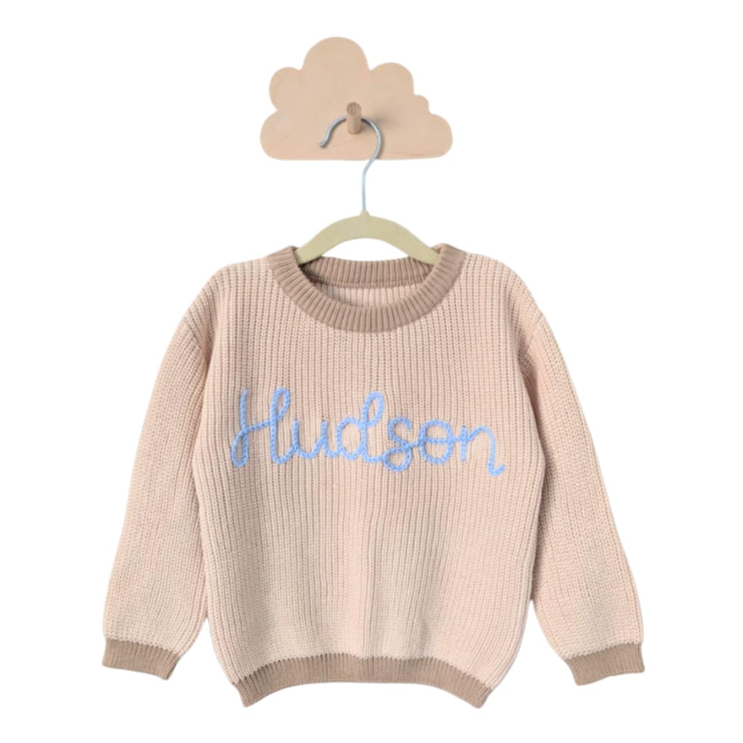 Personalized knit sweater - ALMOND