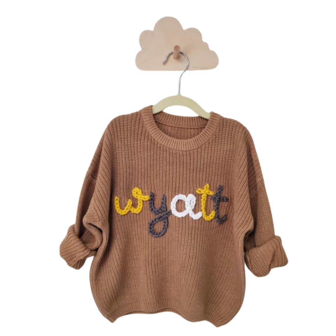 Personalized knit sweater - LATTE