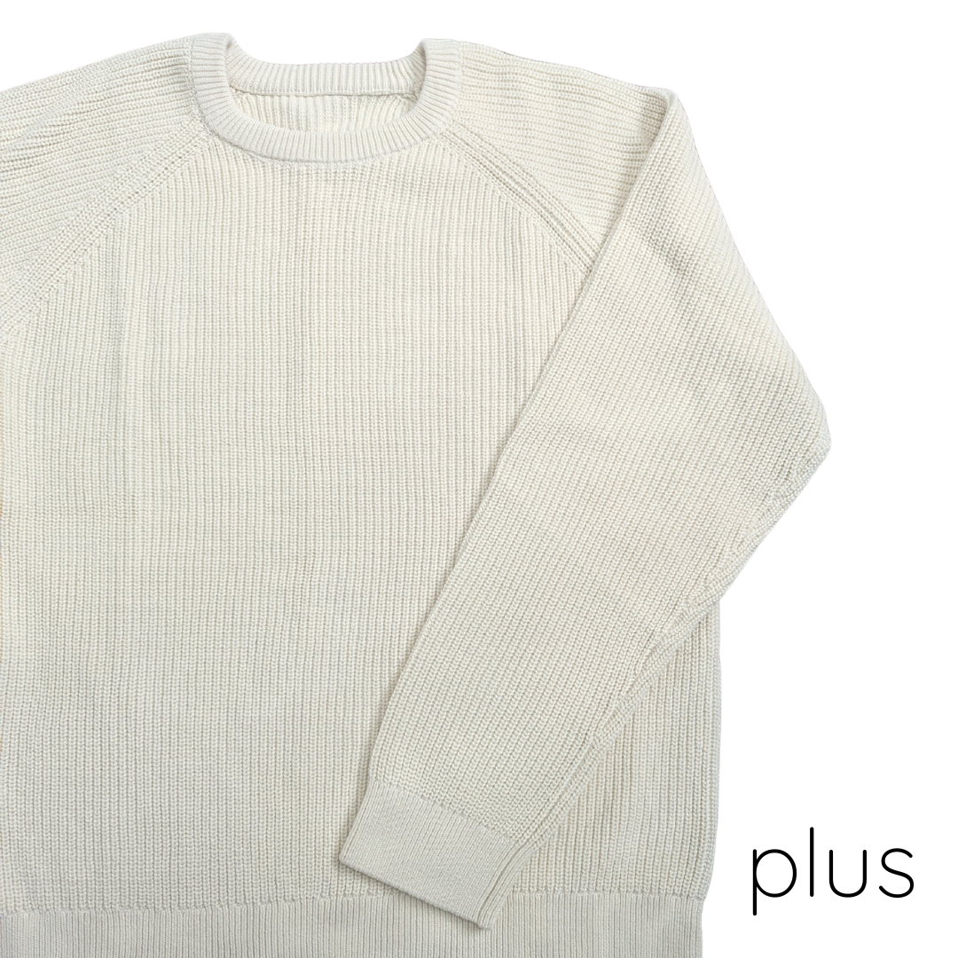 Personalized Plus Adult Knit Sweater - Cream