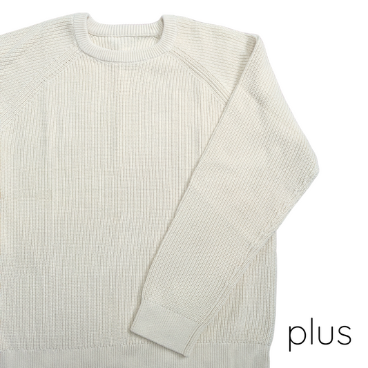 Personalized Plus Adult Knit Sweater - Cream