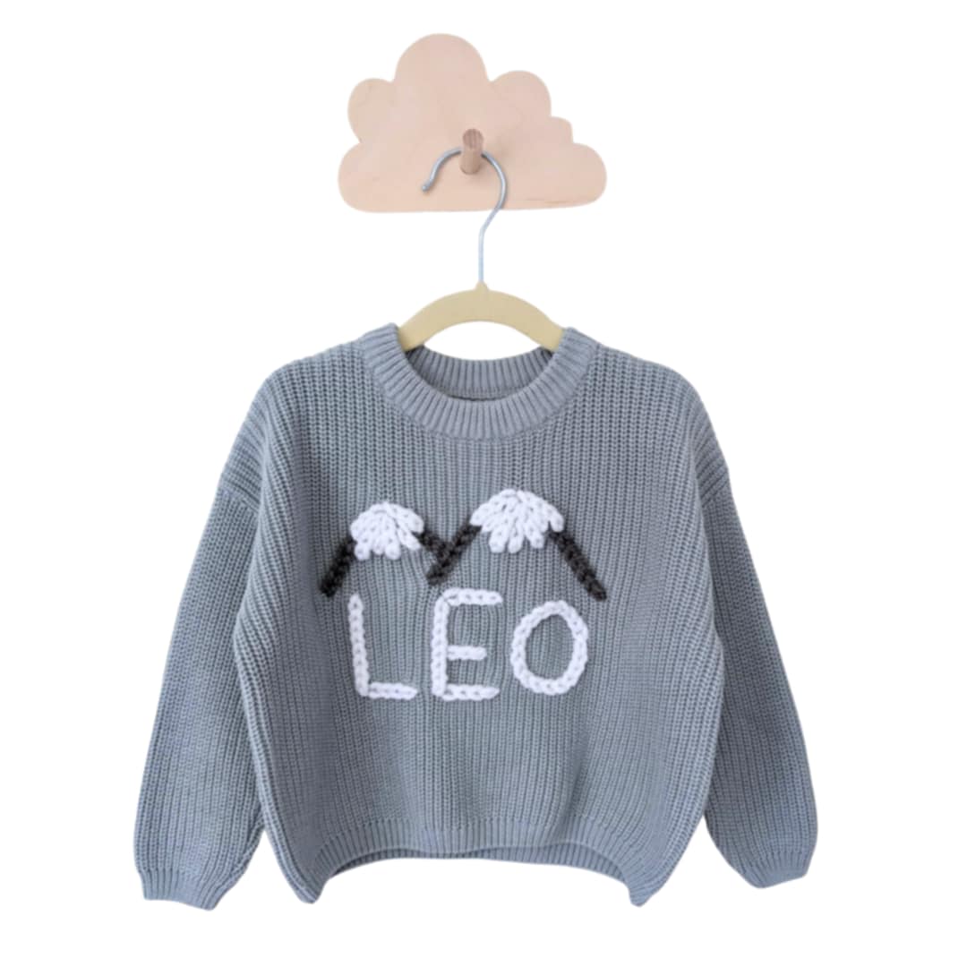 Personalized knit sweater - LARKSPUR