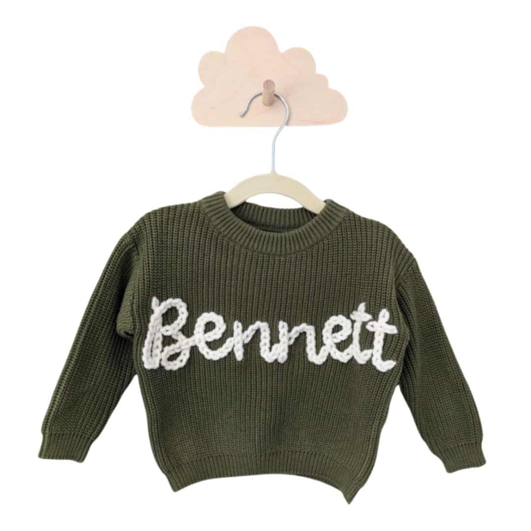 Personalized knit sweater - EVERGREEN