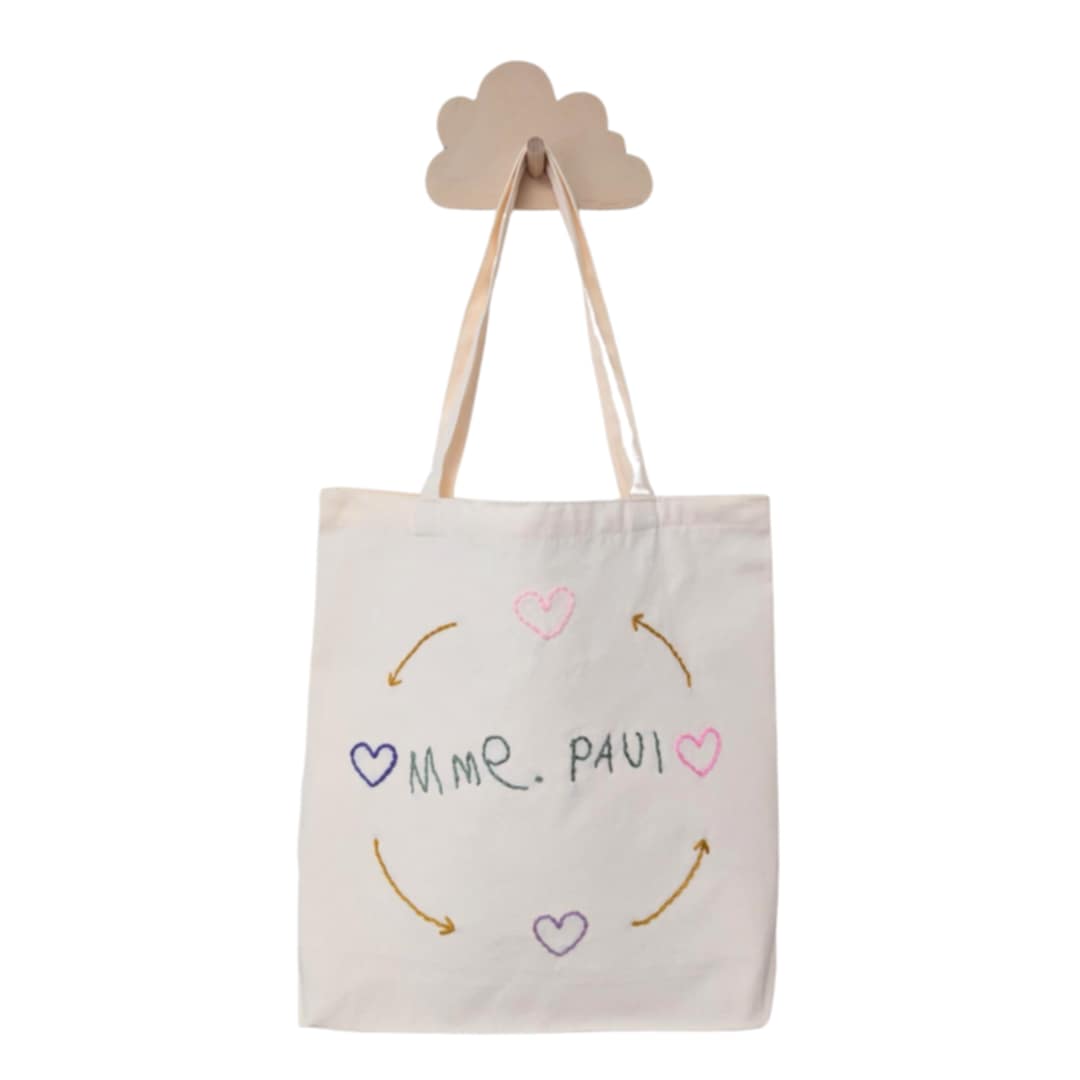Custom handwriting canvas tote bag